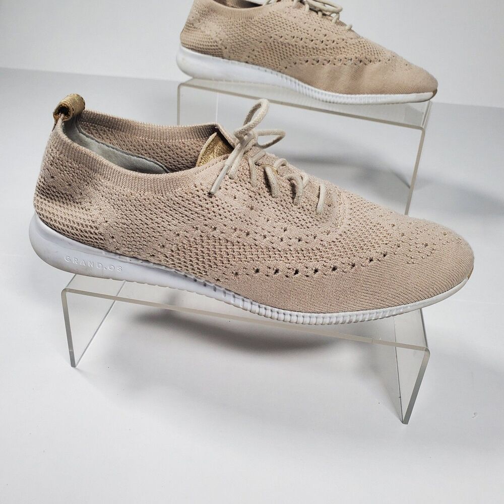 Cole Haan Women’s Sneakers Oxford Shoes Size 9B Beige Wingtip Knit Stitchlite - Picture 3 of 11